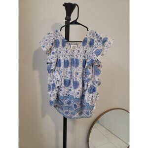 bell by alicia Bell Callie ruffled Blouse Medium Paisley Floral $275 Cotton